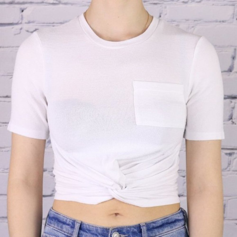 Aritzia Wilfred Free white tie textured tshirt r3